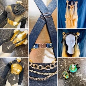 New! Custom made black and gold full rave outfit